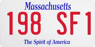 MA license plate 198SF1