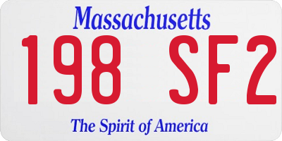 MA license plate 198SF2