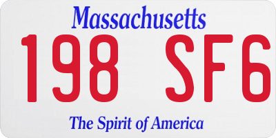 MA license plate 198SF6