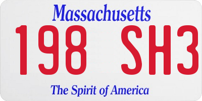 MA license plate 198SH3