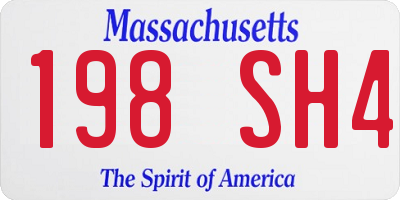 MA license plate 198SH4