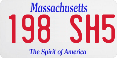 MA license plate 198SH5