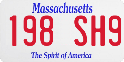 MA license plate 198SH9