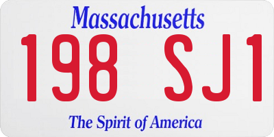 MA license plate 198SJ1