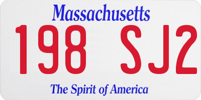 MA license plate 198SJ2