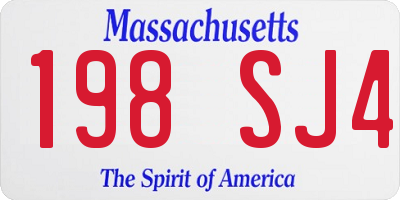 MA license plate 198SJ4