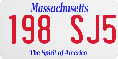 MA license plate 198SJ5
