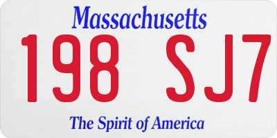 MA license plate 198SJ7