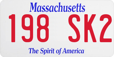 MA license plate 198SK2
