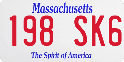 MA license plate 198SK6