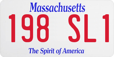 MA license plate 198SL1