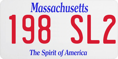 MA license plate 198SL2