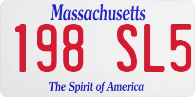 MA license plate 198SL5