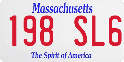 MA license plate 198SL6