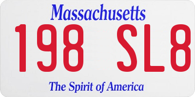 MA license plate 198SL8