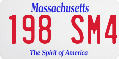 MA license plate 198SM4