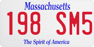 MA license plate 198SM5