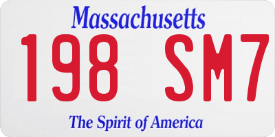 MA license plate 198SM7