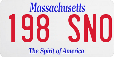 MA license plate 198SN0