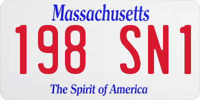 MA license plate 198SN1