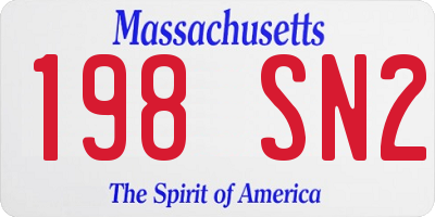 MA license plate 198SN2