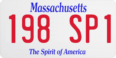 MA license plate 198SP1