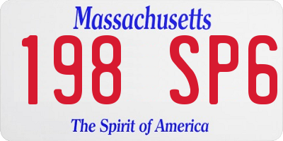 MA license plate 198SP6