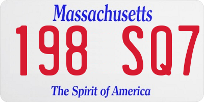 MA license plate 198SQ7