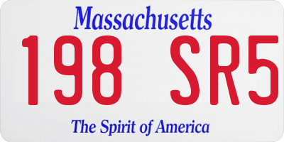 MA license plate 198SR5