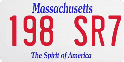 MA license plate 198SR7