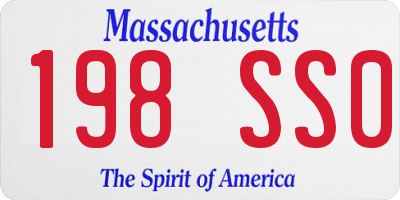 MA license plate 198SS0