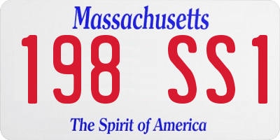 MA license plate 198SS1
