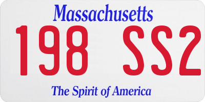 MA license plate 198SS2