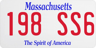 MA license plate 198SS6