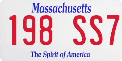 MA license plate 198SS7