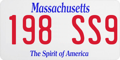 MA license plate 198SS9