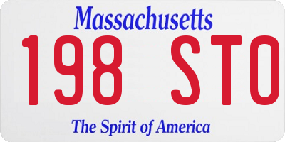 MA license plate 198ST0