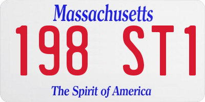 MA license plate 198ST1