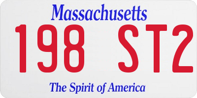 MA license plate 198ST2