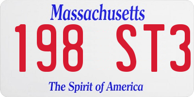 MA license plate 198ST3
