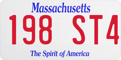 MA license plate 198ST4
