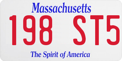 MA license plate 198ST5