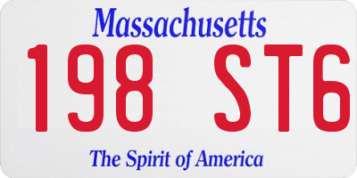 MA license plate 198ST6