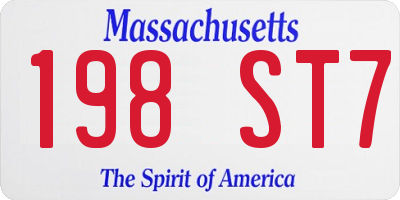 MA license plate 198ST7