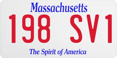 MA license plate 198SV1