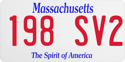 MA license plate 198SV2