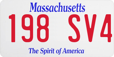 MA license plate 198SV4