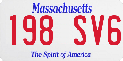 MA license plate 198SV6