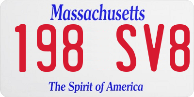 MA license plate 198SV8