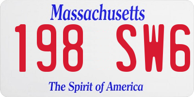 MA license plate 198SW6